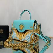 Fendi x Versace Fendace La Medusa Blue Medium Handbag - 2