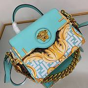 Fendi x Versace Fendace La Medusa Blue Medium Handbag - 3