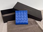 Bottega Veneta woven blue leather wallet  - 2