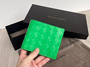 Bottega Veneta woven green leather wallet - 4