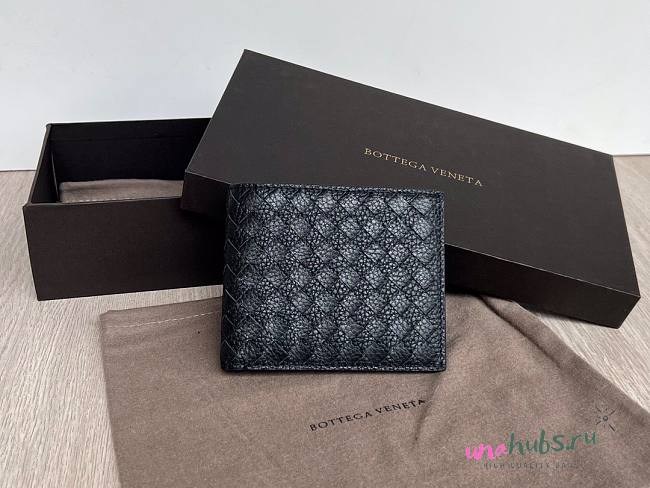 Bottega Veneta woven black leather wallet - 1