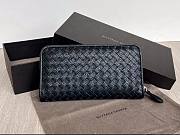 Bottega Veneta woven black leather long wallet - 1