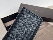 Bottega Veneta woven black leather long wallet - 3