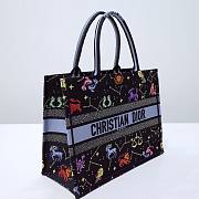 Dior Pixel Zodiac Embroidery Black Book Tote 36cm - 6