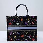 Dior Pixel Zodiac Embroidery Black Book Tote 41cm - 6