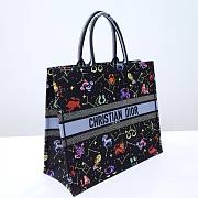 Dior Pixel Zodiac Embroidery Black Book Tote 41cm - 3