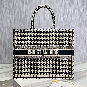 Dior book black tone embroidery tote 41cm