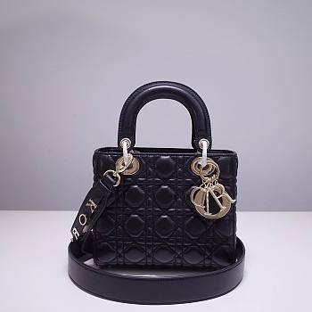 DIOR My ABCDIOR Lady Black Lambskin Gold Hardware Bag 