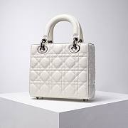 DIOR My ABCDIOR Lady White Lambskin Bag with Silver Hardware - 6