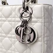 DIOR My ABCDIOR Lady White Lambskin Bag with Silver Hardware - 5