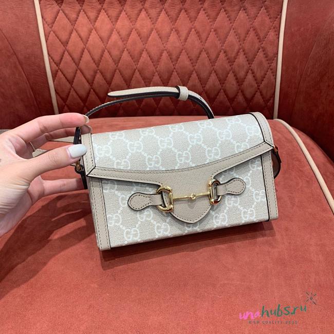 Gucci GG 1955 horsebit beige white mini bag - 1