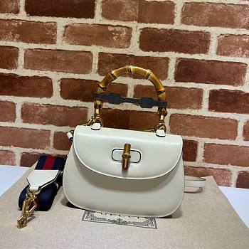 Gucci Bamboo 1947 small top handle white bag 