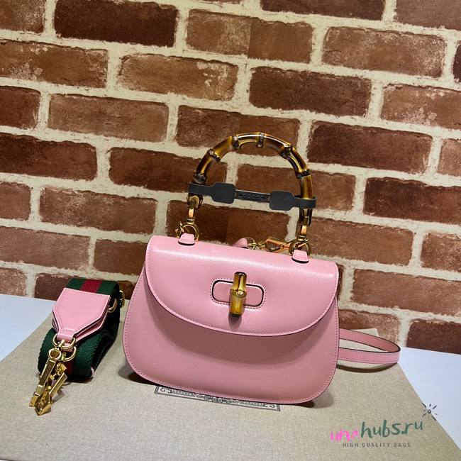 Gucci Bamboo 1947 small top handle pink bag - 1