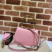 Gucci Bamboo 1947 small top handle pink bag - 3