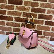 Gucci Bamboo 1947 small top handle pink bag - 2