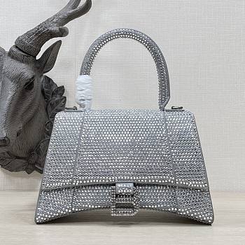 Balenciaga Hourglass XS Rhinestone Grey Bag