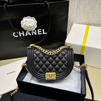  Chanel Small Boy Messenger Black Bag