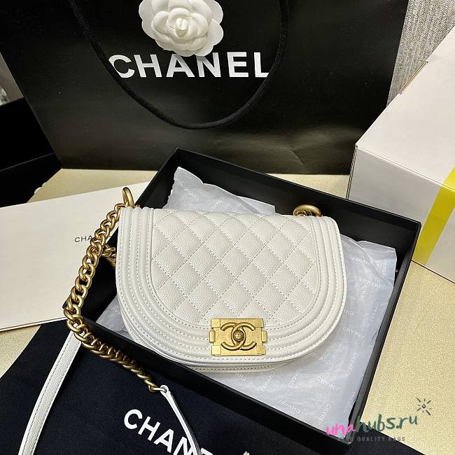 Chanel Small Boy Messenger White Bag - 1