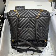 Chanel Chevron Lambskin Black Gold Hardware Large Backpack  - 3