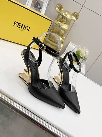FENDI FIRST Fendace black leather heels 9.5cm