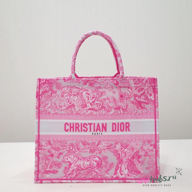 Dior book tote pink transparent large bag - 1