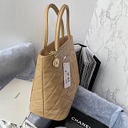 Chanel tote shopping CC beige leather beige bag - 4