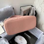 Chanel tote shopping CC beige leather pink bag - 4