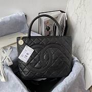 Chanel tote shopping CC beige leather black bag  - 5