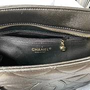 Chanel tote shopping CC beige leather black bag  - 3