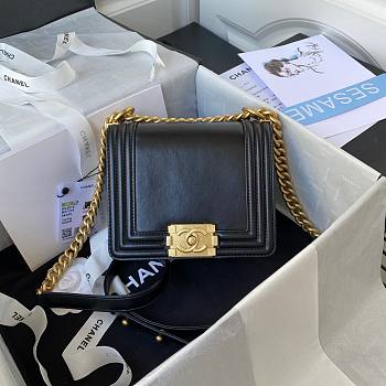 Chanel mini leboy black flap bag