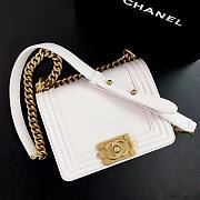 Chanel mini leboy white flap bag - 1