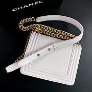 Chanel mini leboy white flap bag - 4