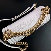 Chanel mini leboy white flap bag - 6