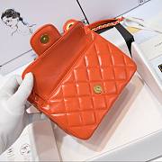 Chanel small shoulder bag in orange leather - 4