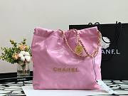 Chanel pink leather tote shopping bag - 1