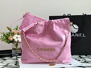 Chanel pink leather tote shopping bag - 3