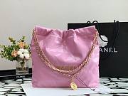 Chanel pink leather tote shopping bag - 4