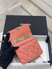 Chanel super mini handle orange bag - 2