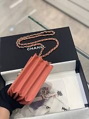 Chanel super mini handle orange bag - 5