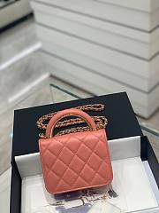 Chanel super mini handle orange bag - 6