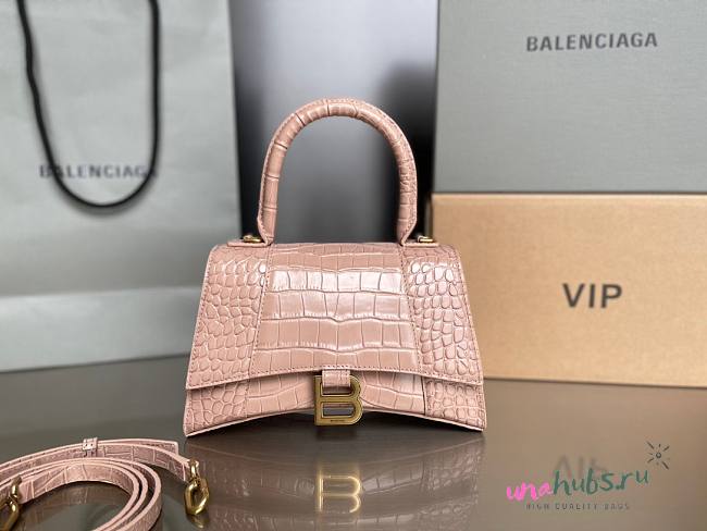 Balenciaga hourglass beige crocodile XS bag - 1