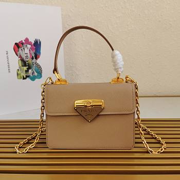 Prada Saffiano Leather Symbole Beige Bag 1BN021