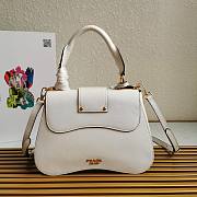 Prada Saffiano White Leather Medium Sidonie Bag 1BN005 - 4