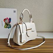 Prada Saffiano White Leather Medium Sidonie Bag 1BN005 - 3