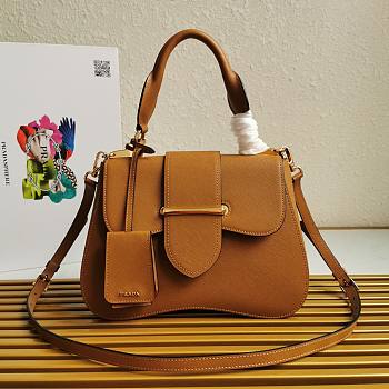 Prada Saffiano Brown Leather Medium Sidonie Bag 1BN005