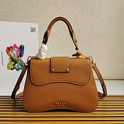 Prada Saffiano Brown Leather Medium Sidonie Bag 1BN005 - 4