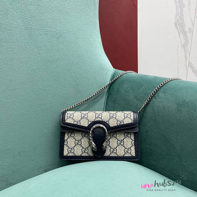 Gucci dionysus super mini double blue flap bag - 1