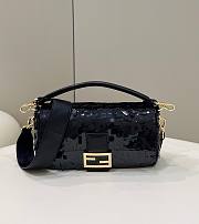 Fendi Baguette Medium Black Sequined Bag  - 1