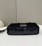 Fendi Baguette Medium Black Sequined Bag  - 3