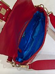 Fendi Baguette Medium Red Sequined Bag - 5